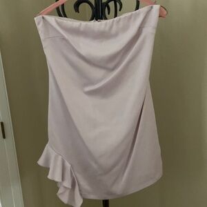 Strapless pink mini dress